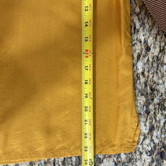 Fabindia Mustard Color Organza Sleeve Tie Neck Top Size L - Picture 9 of 9